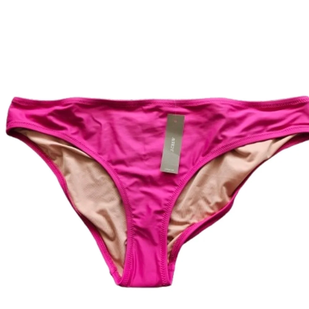 J.Crew Hipster Full Coverage Mid Rise Bikini Bottom, Xl, Pink